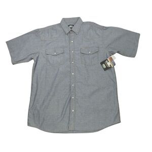 Key XLT Blue Chambray Men's Short Sleeve Western Work Shirt Pearl Snap 5007.45